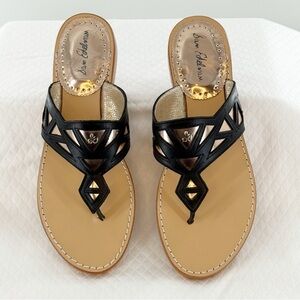 Sam Edelman Black and Gold Treva Women's Sandals Size 9